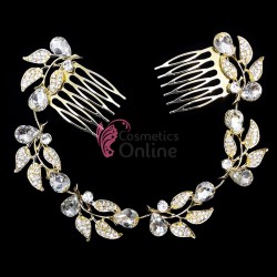 Tiara Ti034HH Aurie pentru mirese cu cristale